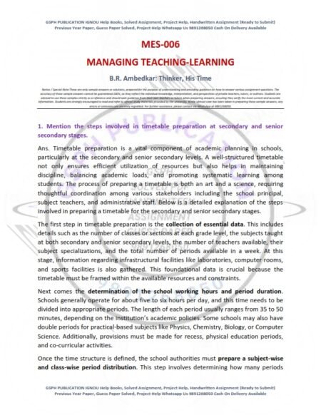 IGNOU MES-006 Solved Assignment 2025 English Medium
