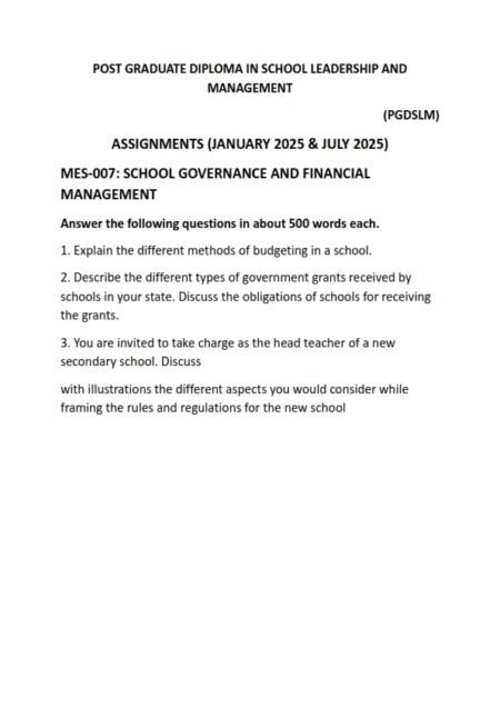IGNOU MES-007 Solved Assignment 2025 English Medium