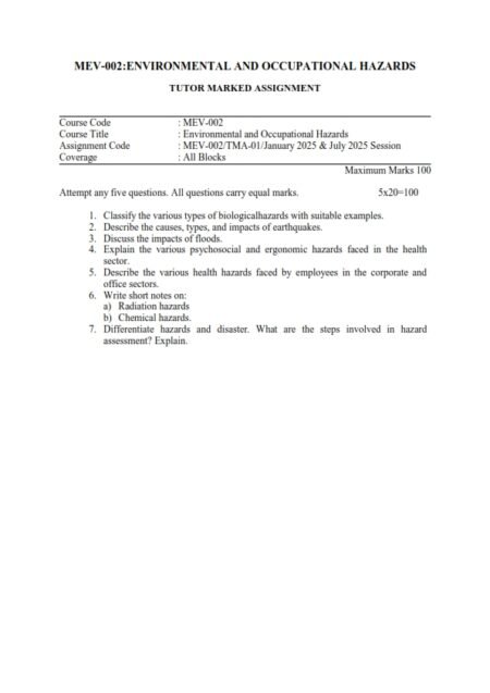 IGNOU MEV-002 Solved Assignment 2025 English Medium