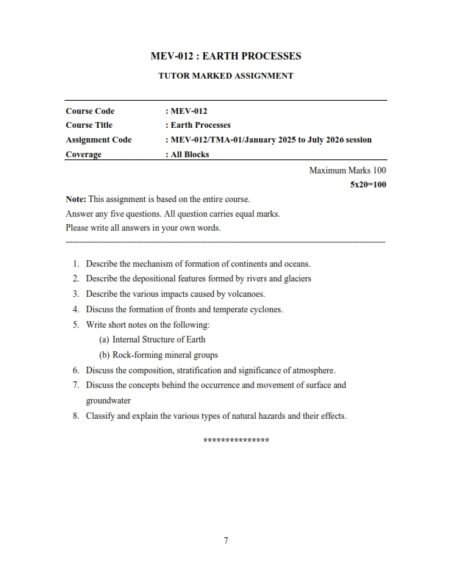 IGNOU MEV-012 Solved Assignment 2025-26 English Medium