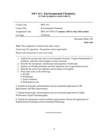 IGNOU MEV-013 Solved Assignment 2025-26 English Medium