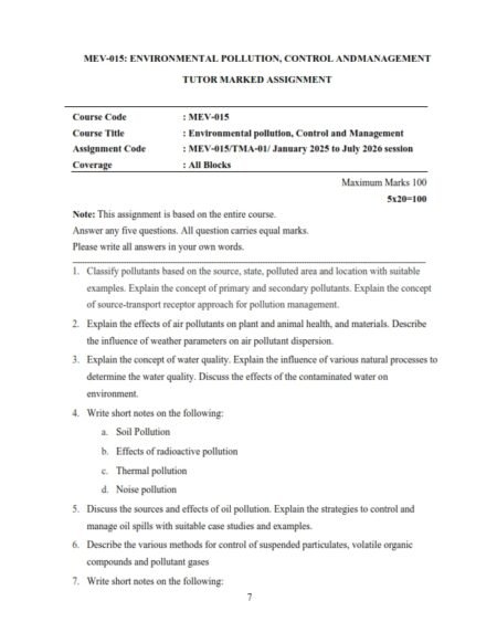 IGNOU MEV-015 Solved Assignment 2025-26 English Medium