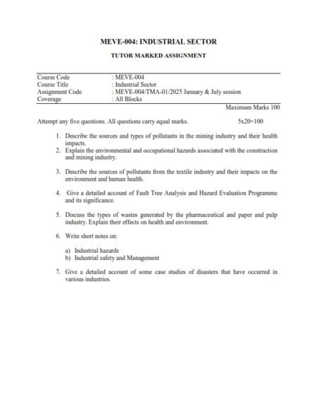 IGNOU MEVE-004 Solved Assignment 2025 English Medium