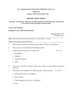 IGNOU MJM-26 Solved Assignment 2025 English Medium