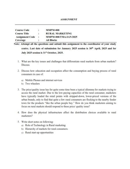 IGNOU MMPM-008 Solved Assignment 2025 English Medium