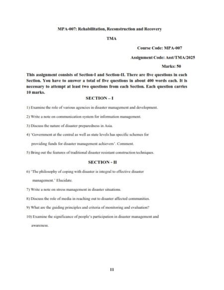 IGNOU MPA-007 Solved Assignment 2025 English Medium