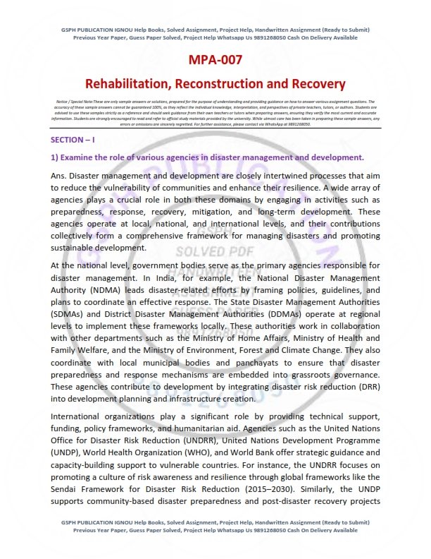 IGNOU MPA-007 Solved Assignment 2025 English Medium