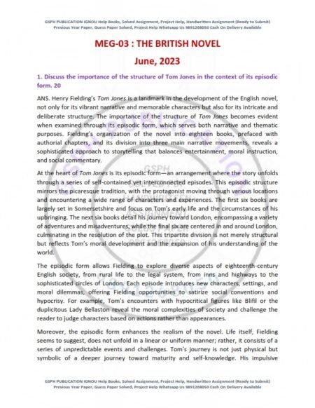 IGNOU MEG-03 Previous Year Solved Question Paper English Medium (JUNE 2023)