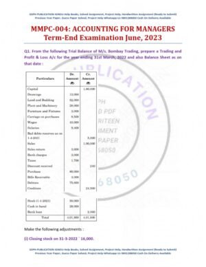 IGNOU MMPC-004 Previous Year Solved Question Paper English Medium (June-2023)