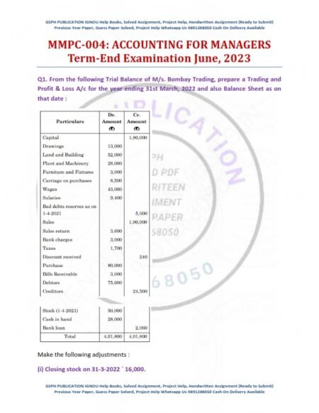 IGNOU MMPC-004 Previous Year Solved Question Paper English Medium (June-2023)
