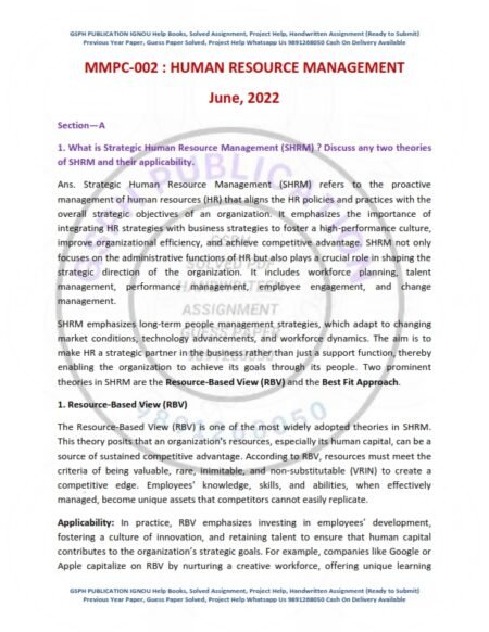 IGNOU MMPC-002 Previous Year Solved Question Paper English Medium (June-2022)