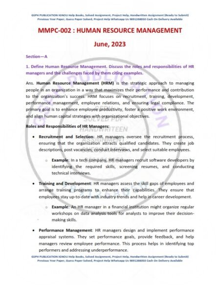IGNOU MMPC-002 Previous Year Solved Question Paper English Medium (June-2023)