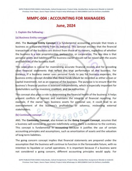 IGNOU MMPC-004 Previous Year Solved Question Paper English Medium (June-2024)