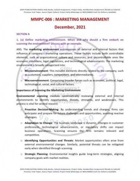 IGNOU MMPC-006 Previous Year Solved Question Paper English Medium (DEC-2021)