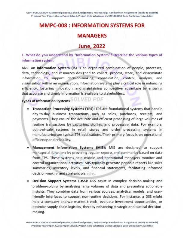 IGNOU MMPC-008 Previous Year Solved Question Paper English Medium (JUNE-2022)