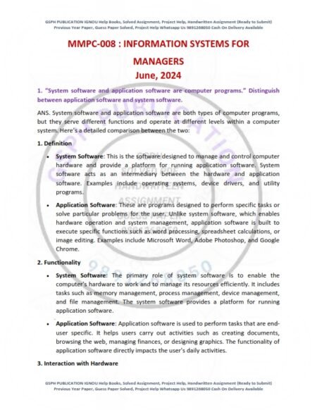 IGNOU MMPC-008 Previous Year Solved Question Paper English Medium (JUNE-2024)