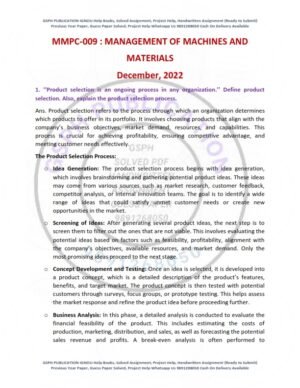 IGNOU MMPC-009 Previous Year Solved Question Paper English Medium (DEC-2022)
