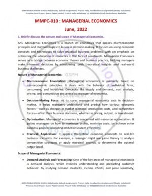 IGNOU MMPC-010 Previous Year Solved Question Paper English Medium (JUNE-2022)