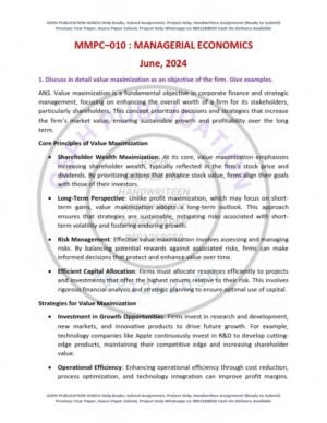 IGNOU MMPC-010 Previous Year Solved Question Paper English Medium (JUNE-2024)