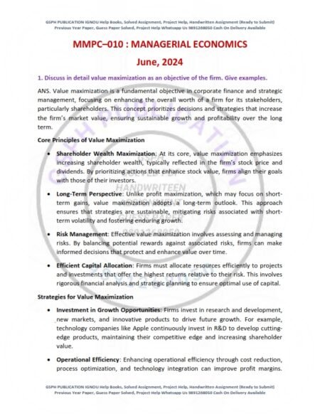 IGNOU MMPC-010 Previous Year Solved Question Paper English Medium (JUNE-2024)