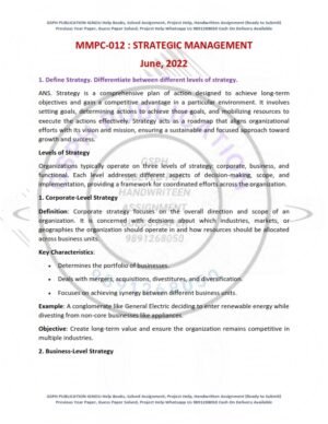IGNOU MMPC-012 Previous Year Solved Question Paper English Medium (JUNE-2022)
