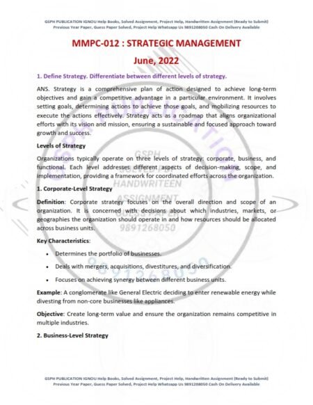 IGNOU MMPC-012 Previous Year Solved Question Paper English Medium (JUNE-2022)
