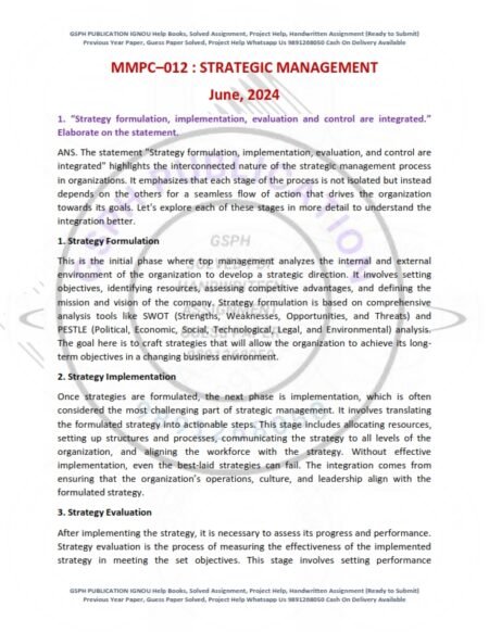 IGNOU MMPC-012 Previous Year Solved Question Paper English Medium (JUNE-2024)