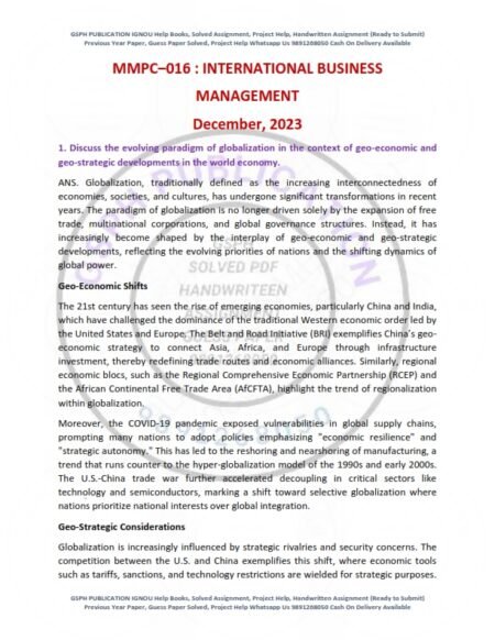 IGNOU MMPC-016 Previous Year Solved Question Paper English Medium (DEC-2023)