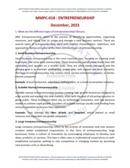 IGNOU MMPC-018 Previous Year Solved Question Paper English Medium (DEC-2023)