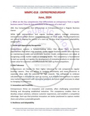 IGNOU MMPC-018 Previous Year Solved Question Paper English Medium (JUNE-2024)