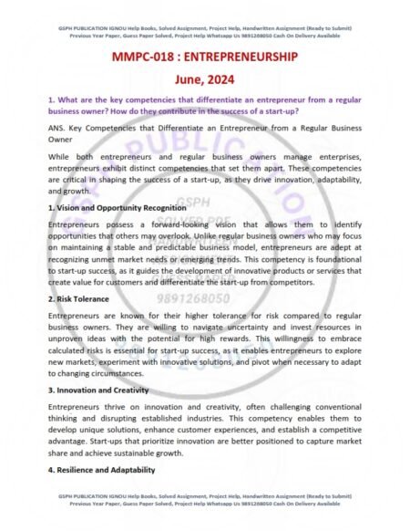 IGNOU MMPC-018 Previous Year Solved Question Paper English Medium (JUNE-2024)