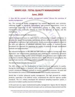 IGNOU MMPC-019 Previous Year Solved Question Paper English Medium (JUNE-2023)