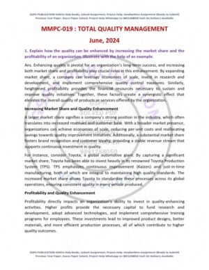 IGNOU MMPC-019 Previous Year Solved Question Paper English Medium (JUNE-2024)