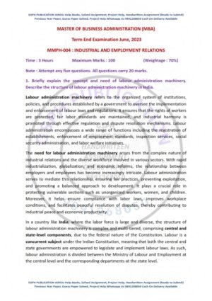 IGNOU MMPH-006 Previous Year Solved Question Paper English Medium (JUNE 2023)