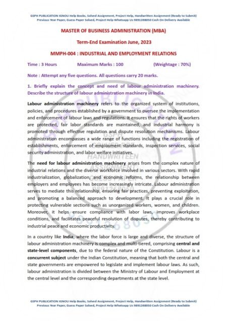 IGNOU MMPH-006 Previous Year Solved Question Paper English Medium (JUNE 2023)