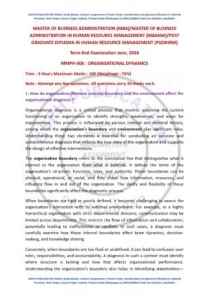 IGNOU MMPH-006 Previous Year Solved Question Paper English Medium (JUNE 2024)