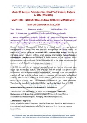 IGNOU MMPH-009 Previous Year Solved Question Paper English Medium  (JUNE 2023)