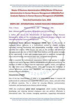 IGNOU MMPH-009 Previous Year Solved Question Paper English Medium (JUNE 2024)