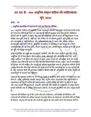 IGNOU MSK-04 Previous Year Solved Question Paper Hindi Medium (JUNE 2024)