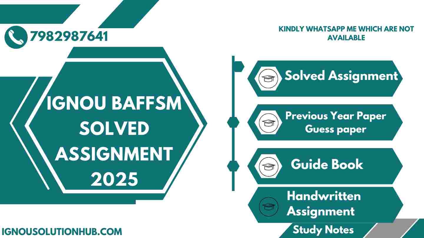 IGNOU BAFFSM Solved Assignment 2025