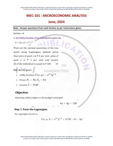 IGNOU MEC-101 Previous Year Solved Question Paper English Medium (JUNE 2024)