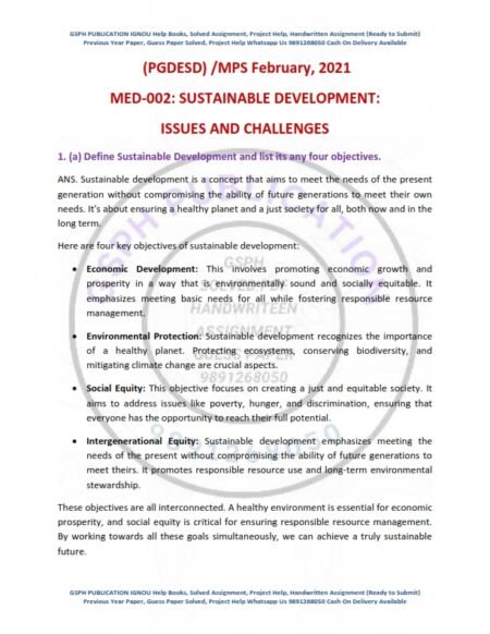 IGNOU MED-002 Previous Year Solved Question Paper English Medium (FEB 2021)