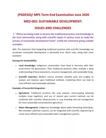IGNOU MED-002 Previous Year Solved Question Paper English Medium (JUNE 2020)