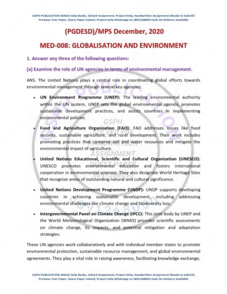 IGNOU MED-008 Previous Year Solved Question Paper English Medium (DEC 2020)