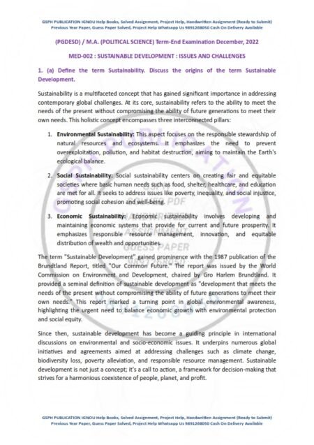IGNOU MED-002 Previous Year Solved Question Paper English Medium (DEC 2022)