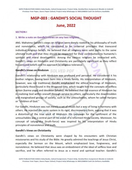 IGNOU MGP-003 Previous Year Solved Question Paper English Medium (June 2022)