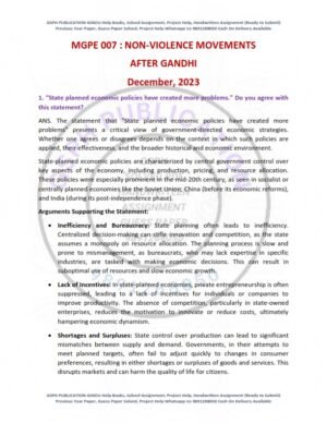 IGNOU MGPE-007 Previous Year Solved Question Paper English Medium (DEC 2023)