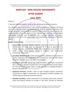 IGNOU MGPE-007 Previous Year Solved Question Paper English Medium (JUNE 2020)