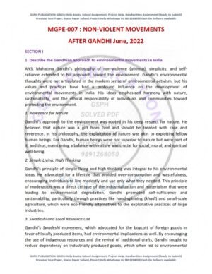 IGNOU MGPE-007 Previous Year Solved Question Paper English Medium (JUNE 2022)
