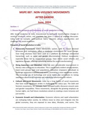 IGNOU MGPE-007 Previous Year Solved Question Paper English Medium (JUNE 2024)